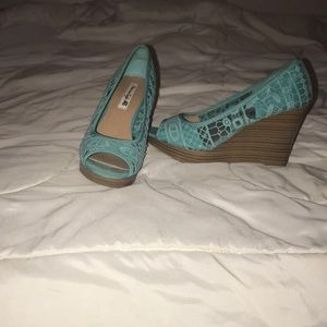 Teal American eagle wedges